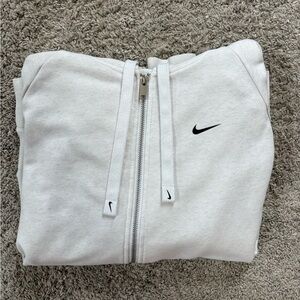 Nike White Zip-Up Hoodie